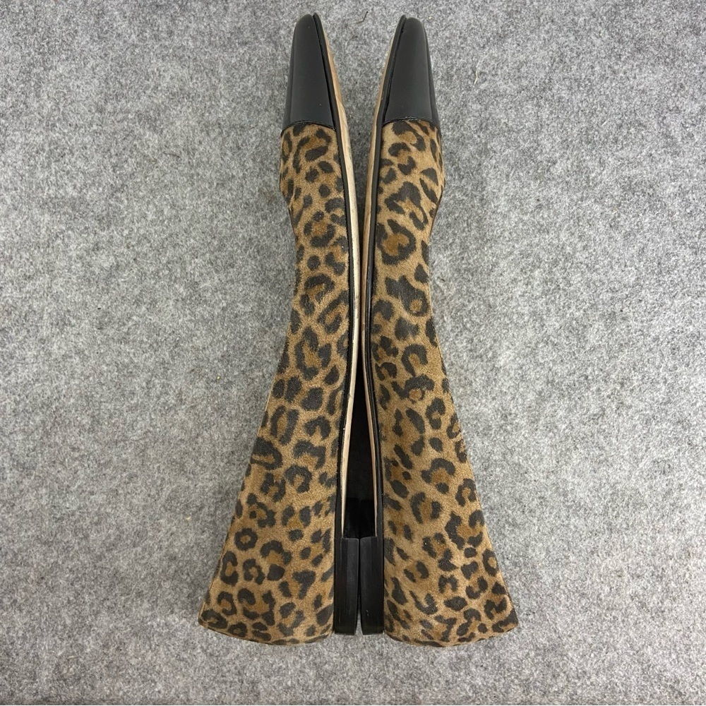 Manolo Blahnik Suede Leopard Print Black Patent Flats Women’s Size 41 - US 9-9.5 - Picture 10 of 13